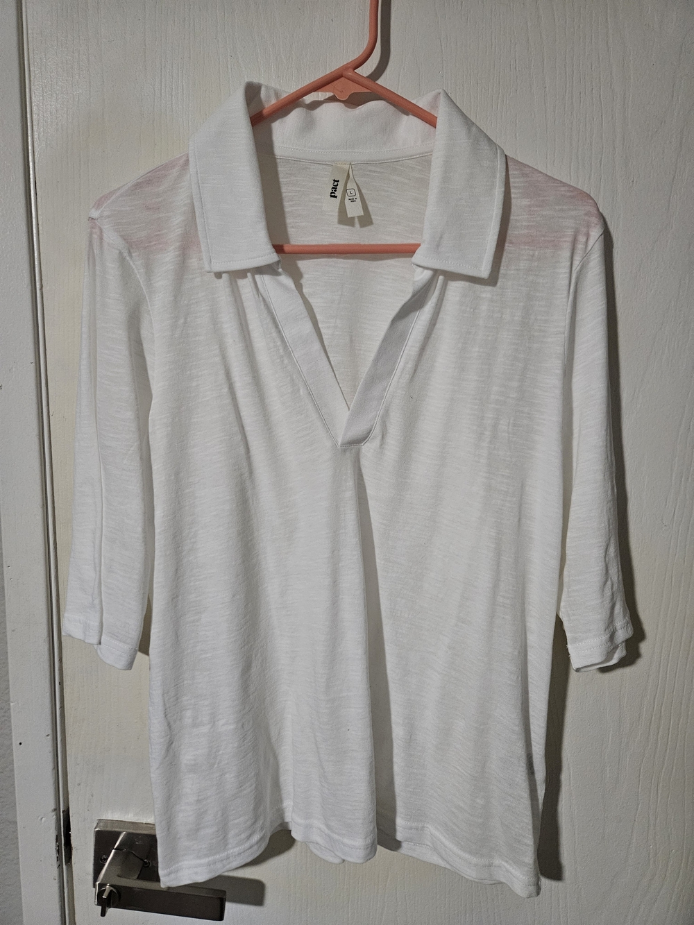 Pact White Featherweight Slub Polo